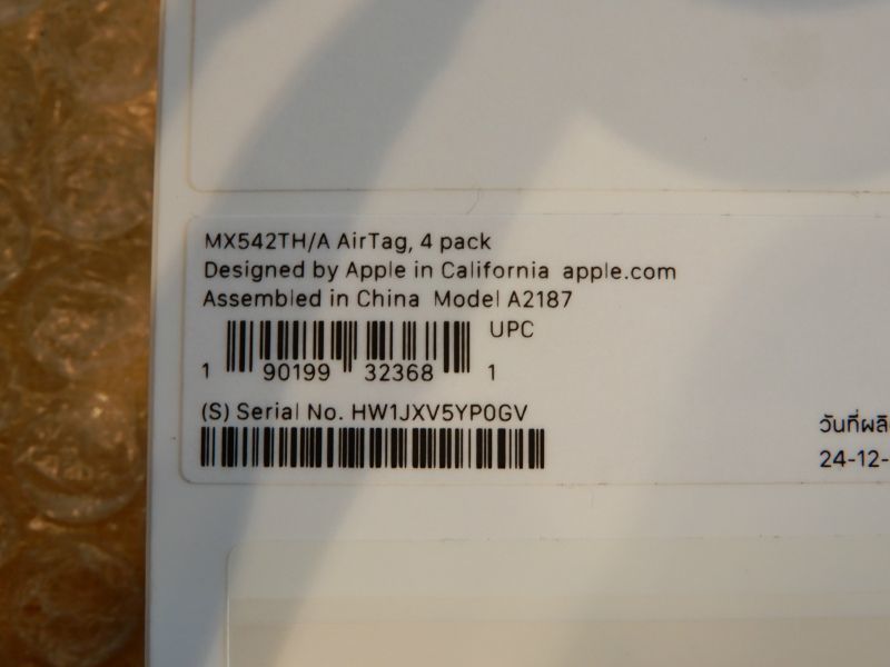 未開封品 Apple A2187 MX542TH/AirTag 【 4pack (4個入) モデル 】 アップル 紛失防止タグ 現状渡し_画像4