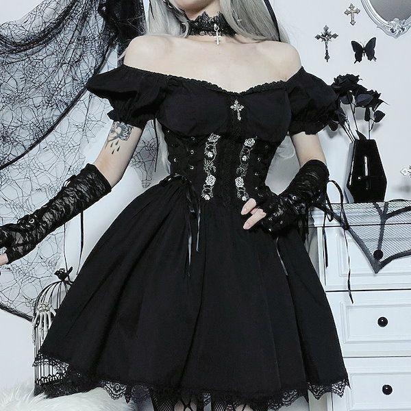  Gothic and Lolita punk One-piece Halloween болезнь . симпатичный чёрный маленький демон костюмированная игра частота симпатичный стиль черный L 0