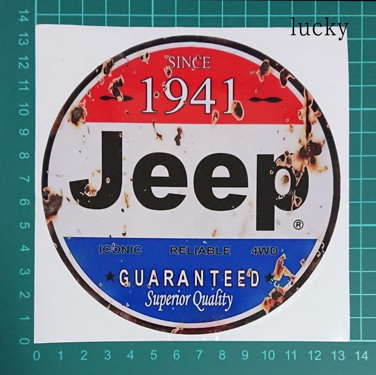 ヴィンテージ レトロ 転写 ステッカー 車 カッティングステッカー シール シート デカール 1941 Jeep エイジング加工 バイク 装飾 luk309