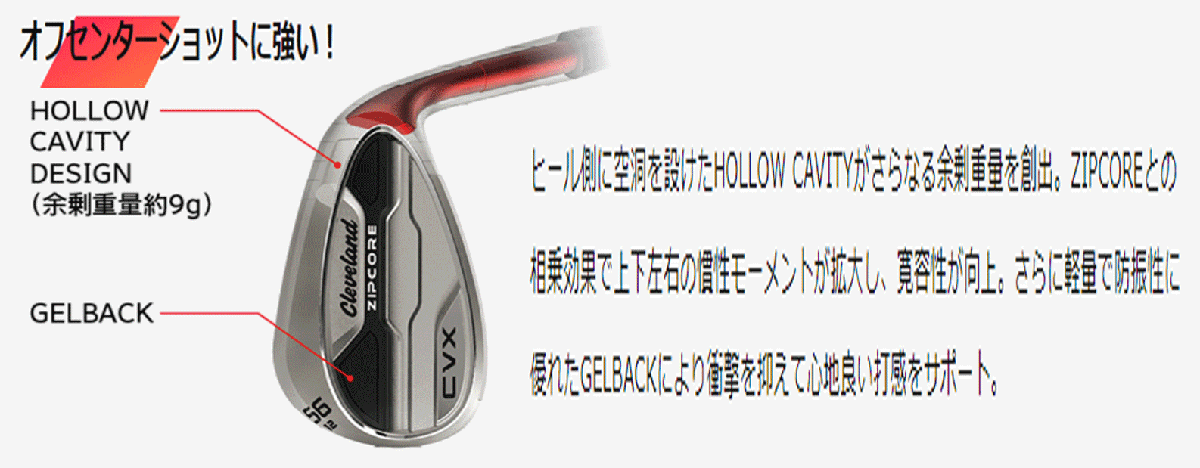 新品■クリーブランド■2022.12■CVX ZIPCORE WEDGE■サテン■１本■48-09■NS PRO950GH スチール■S■キャビティバックウエッジ■正規品_画像6