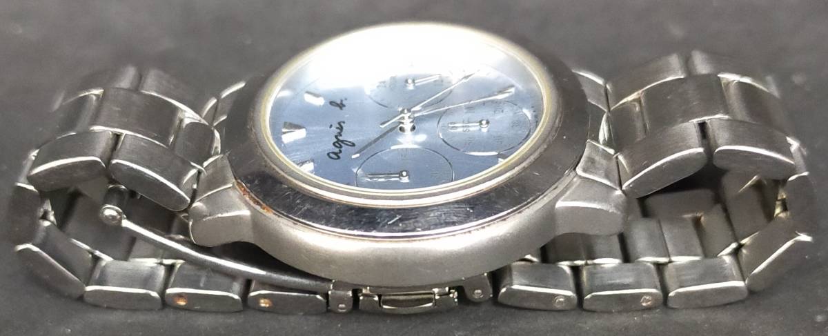 腕時計 Agnis B V654-6100 クロノグラフ クォーツ ストップウォッチ不良 アニエスベー_画像4