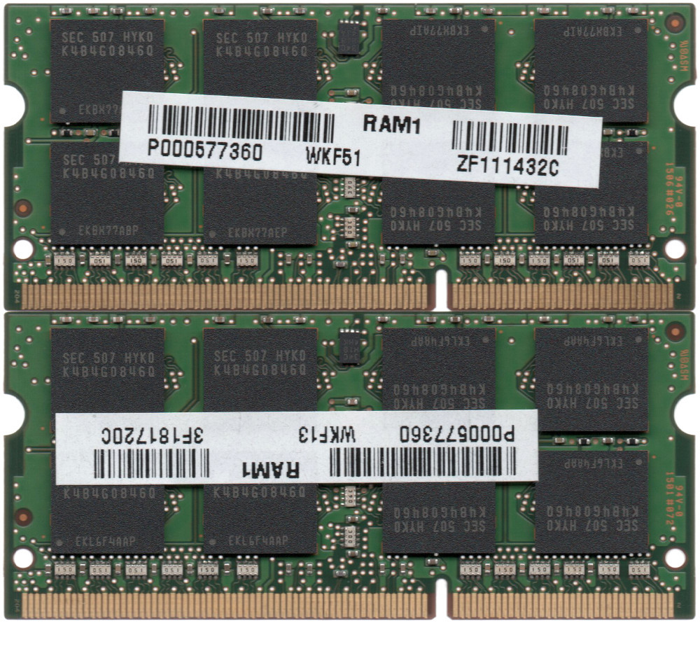 【DDR3 8GBx2枚 合計16GB ノートPC用】＜動作確認済＞SAMSUNG 低電圧 1.35V DDR3L-1600 (PC3L-12800S) M471B1G73QH0-YK0 2枚【中古】H918_Memtestでの検査の結果エラーなし！
