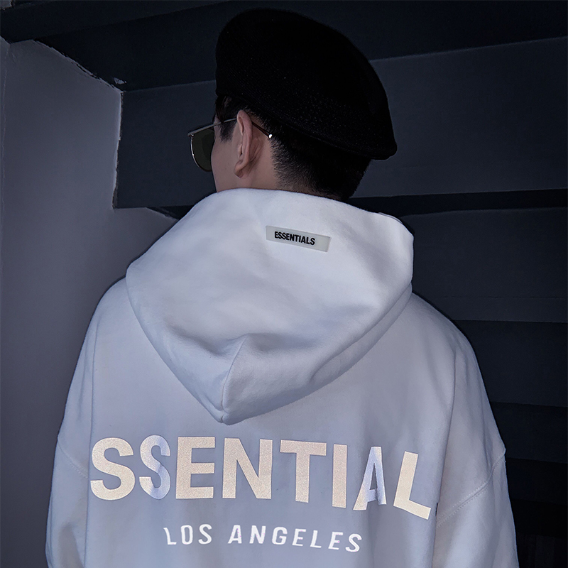 FOG ESSENTIALS エッセンシャルズ■LA限定 リフレクターバックロゴ パーカー ホワイト XL■LOGO HOODIEスウェットFear of God新品23AW今季_画像2