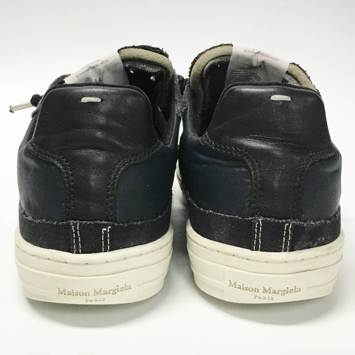 H11-255【箱・保存袋】Maison Margiela スニーカー 44 ブラック 黒 / SPLICED SNEAKERS LOW ローカット S37WS0480 メゾンマルジェラ メンズ