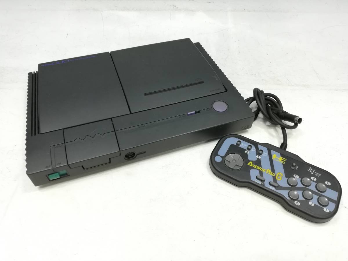 E11-148　動作確認済　NEC　PCエンジン　PC Engine Duo　PI-TG8/ブラック　HE System AVENUE PAD6付属【中古品】_画像1