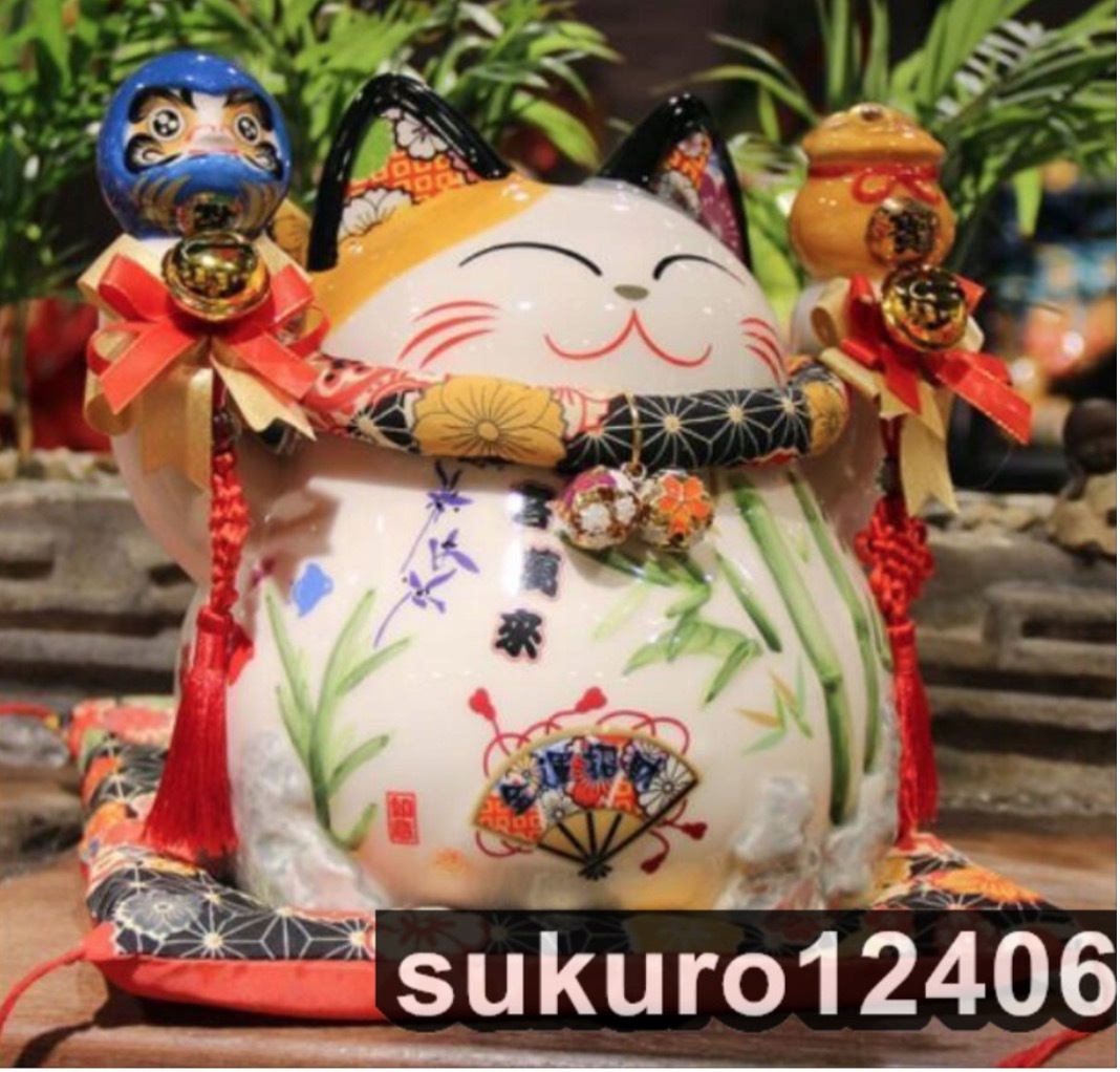 招き猫 貯金箱 白磁 陶磁工芸品 置物 雑貨 レトロ アンティーク 財運 金運 クリスマス 家 店舗 飾り 縁起物新築 ギフ_画像6