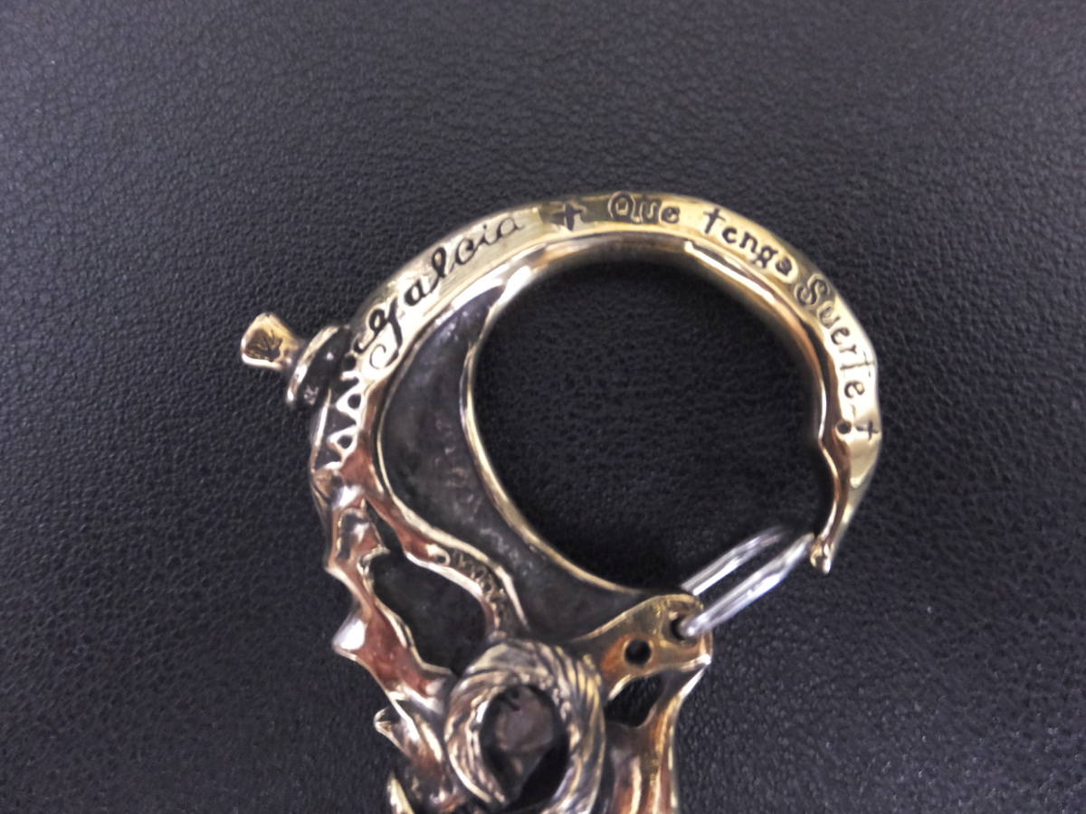 galcia MUSTACHE SKULL KEYHOLDER (BRASS):garusia master shu Skull ki крюк ( латунь )/ цепочка для ключей,BIKERS,argentgleam,RUDE,magical