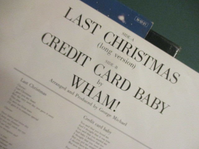 Wham ! ： Last Christmas 12'' (( 英語歌詞カード付き / ラストクリスマス ラスト・クリスマス / 落札5点で送料当方負担_画像3