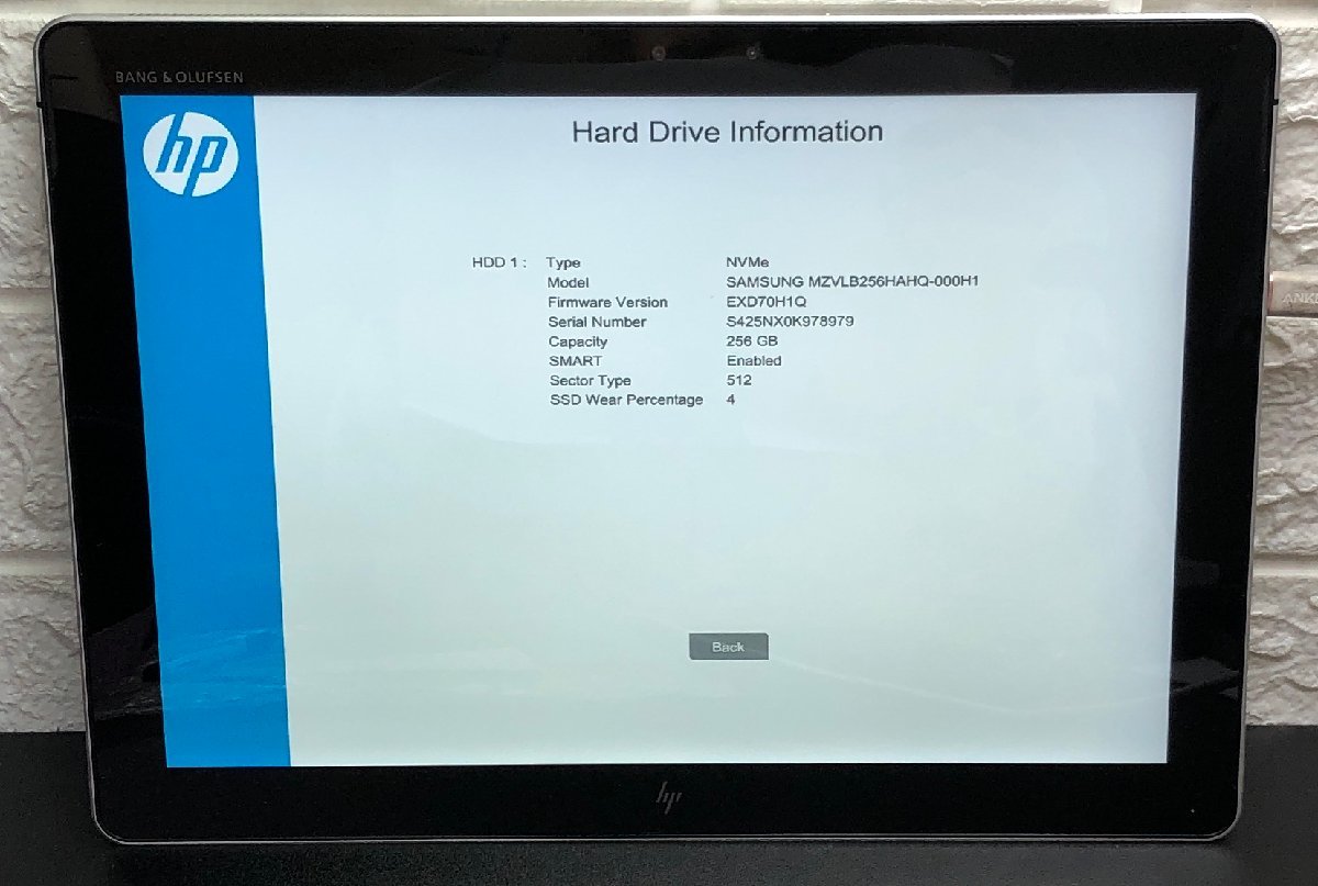 1円～ ■ジャンク HP Elite x2 1012 G2 2in1 / Core i5 7200U 2.50GHz / メモリ 8GB / NVMe SSD 256GB / 12.3型 / OS有り / BIOS起動可_画像2