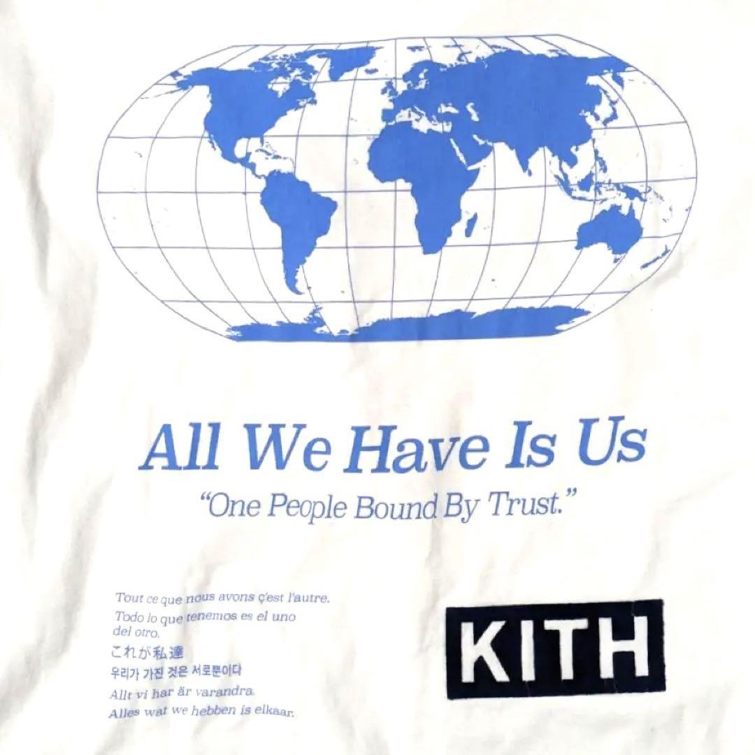 S KITH белый box Logo фетр задний принт футболка с длинным рукавом Kiss 