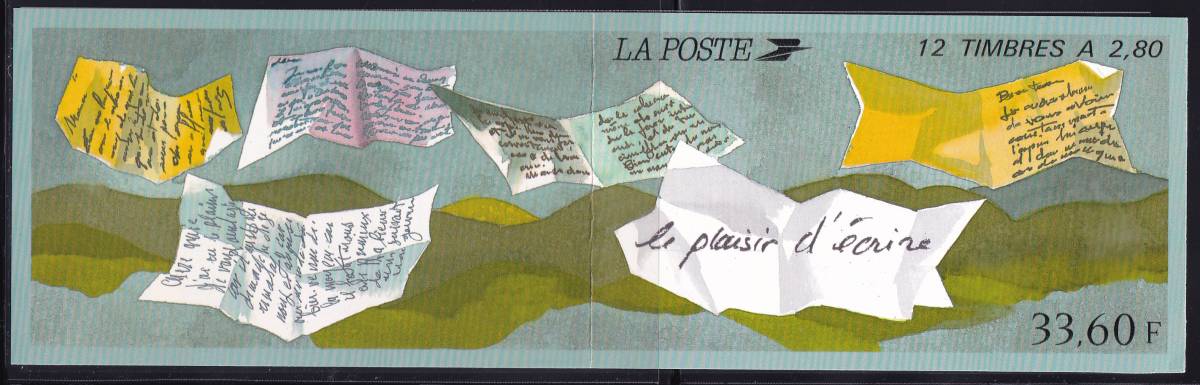 33 フランス【未使用】＜「1993 グリーティング」　切手帳（12種連刷・ペーン）＞_画像2