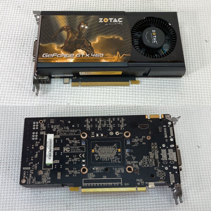 中古グラフィックカード 動作確認済 WinXP～Win10 LINUX ★ ZOTAC NVIDIA GeForce GTX 460 GDDR5 1GB 256bit DVI/HDMI/DP #1807-K_画像2