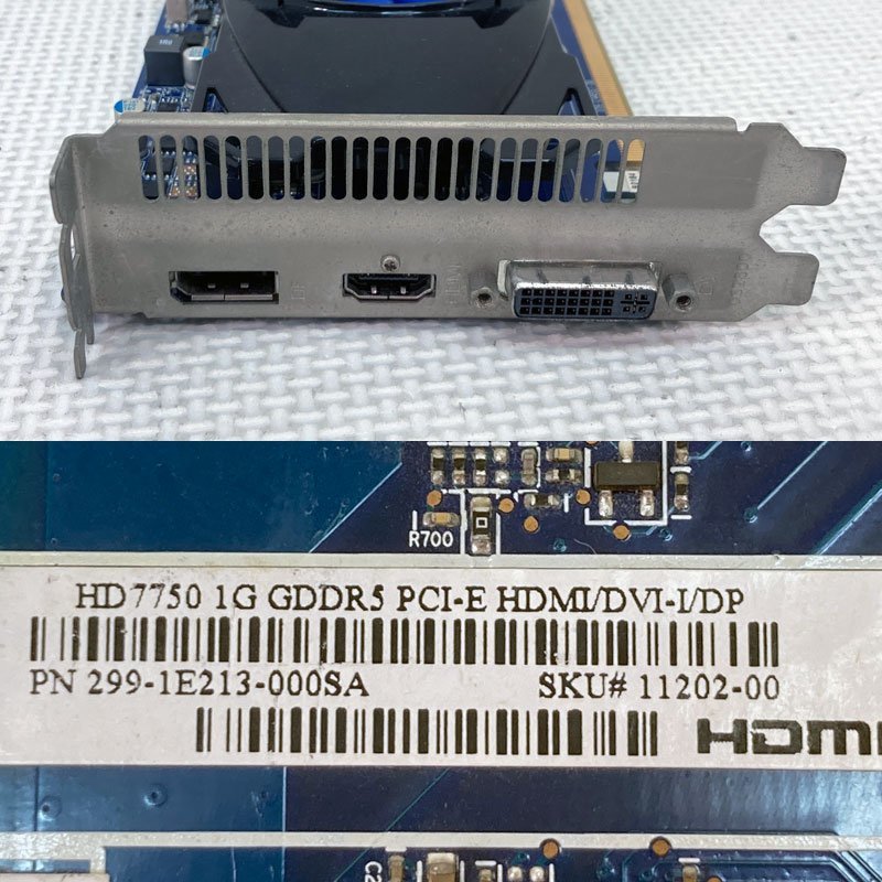 中古グラフィックカード 動作確認済 WinXP～Win10 LINUX ★ SAPPHIRE Radeon HD 7750(R7/200) GDDR5 1GB 128bit DVI/HDMI/DP #1838-K_画像3