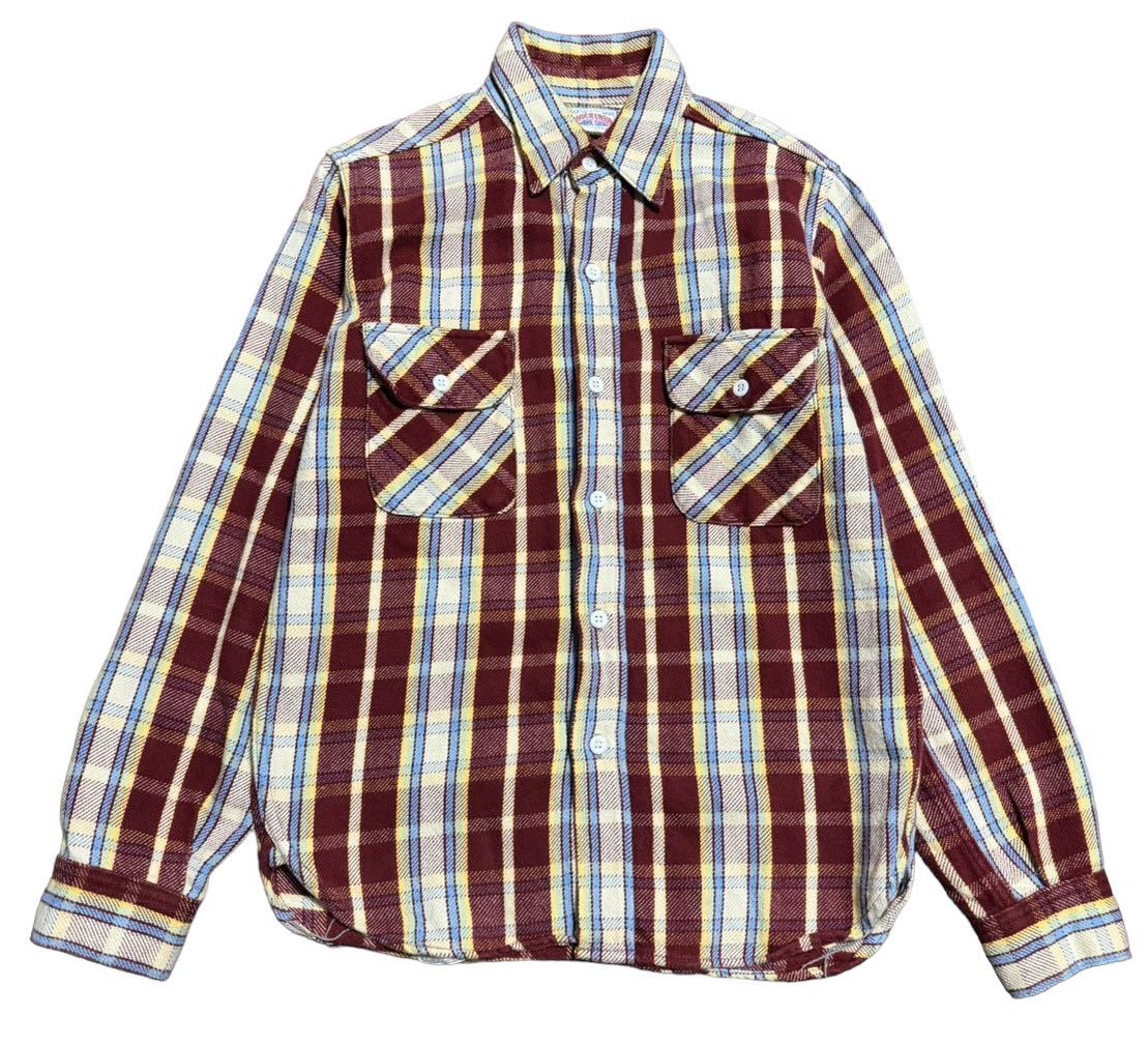 近年モデル THE REAL McCOY'S JOE McCOY 8Hour Union Flannel Shirt リアルマッコイズ ジョーマッコイ フランネルシャツ ボルドー 15