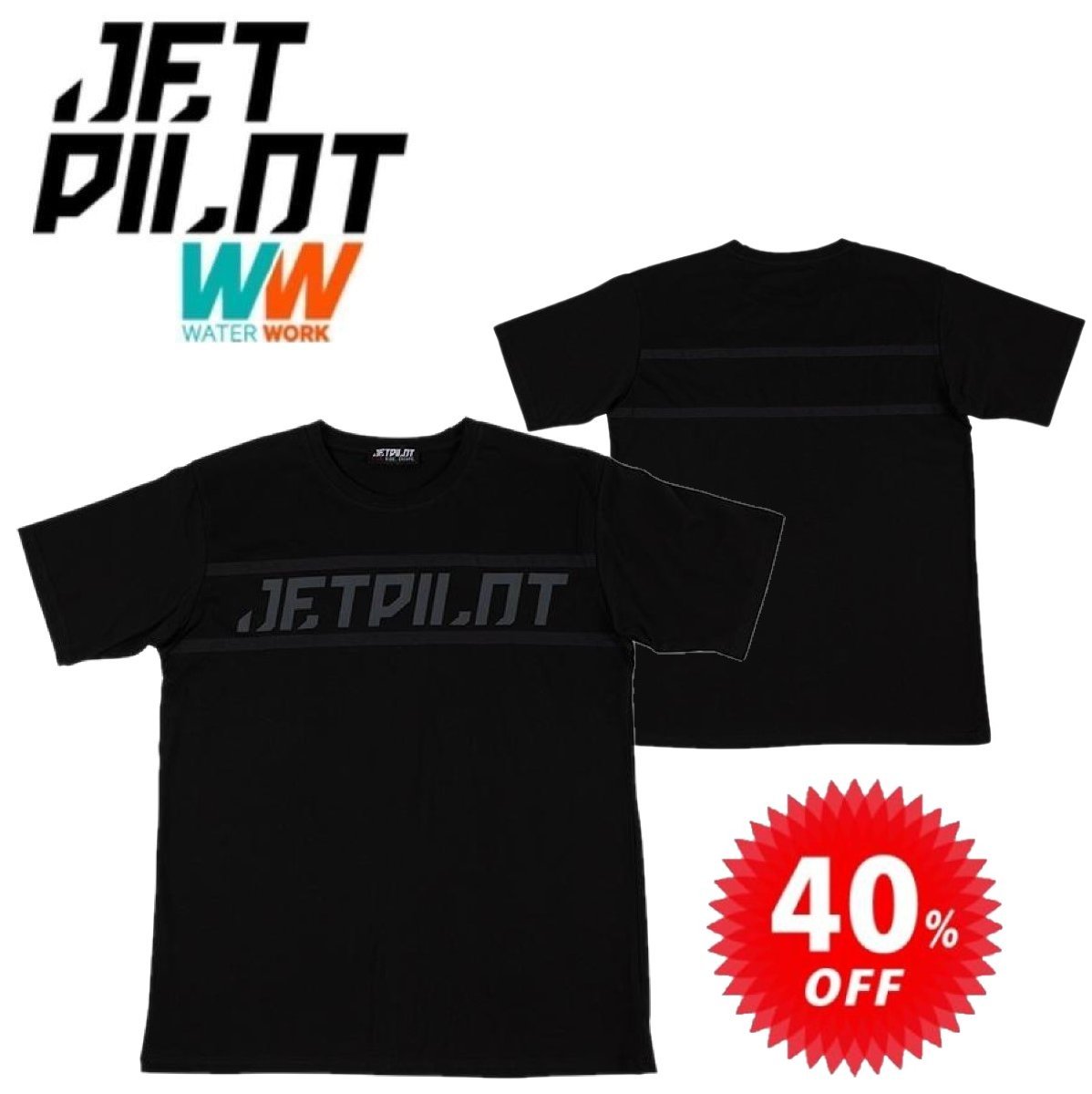 ジェットパイロット JETPILOT Tシャツ メンズ セール 40%オフ 送料無料 テープド アップ Tシャツ TAPED UP TEE ブラック Lサイズ S20663_画像1