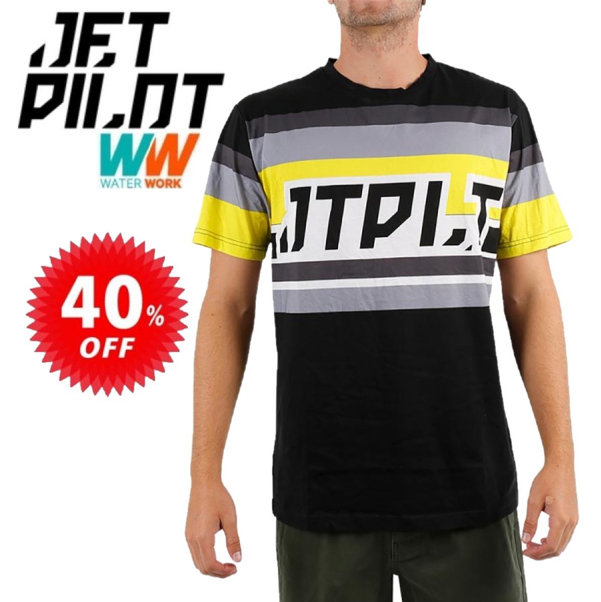 ジェットパイロット JETPILOT Tシャツ セール 40％オフ 送料無料 スカルプ メンズ TEE S19677 ブラック S_画像1