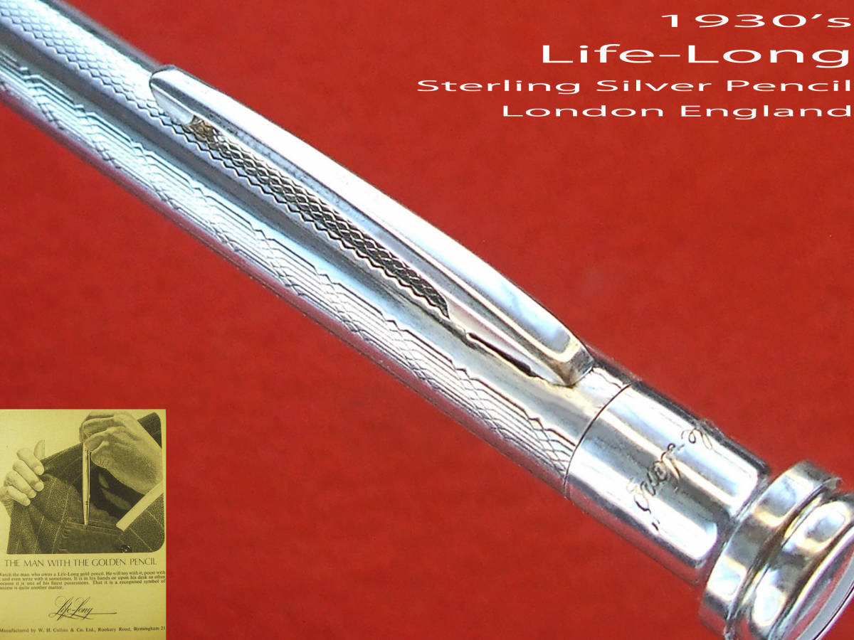 ◆純銀美品◆1930年代製 Life-Long シルヴァーペンシル イギリス◆1930's Vintage Lifelong Pencil England◆_画像1