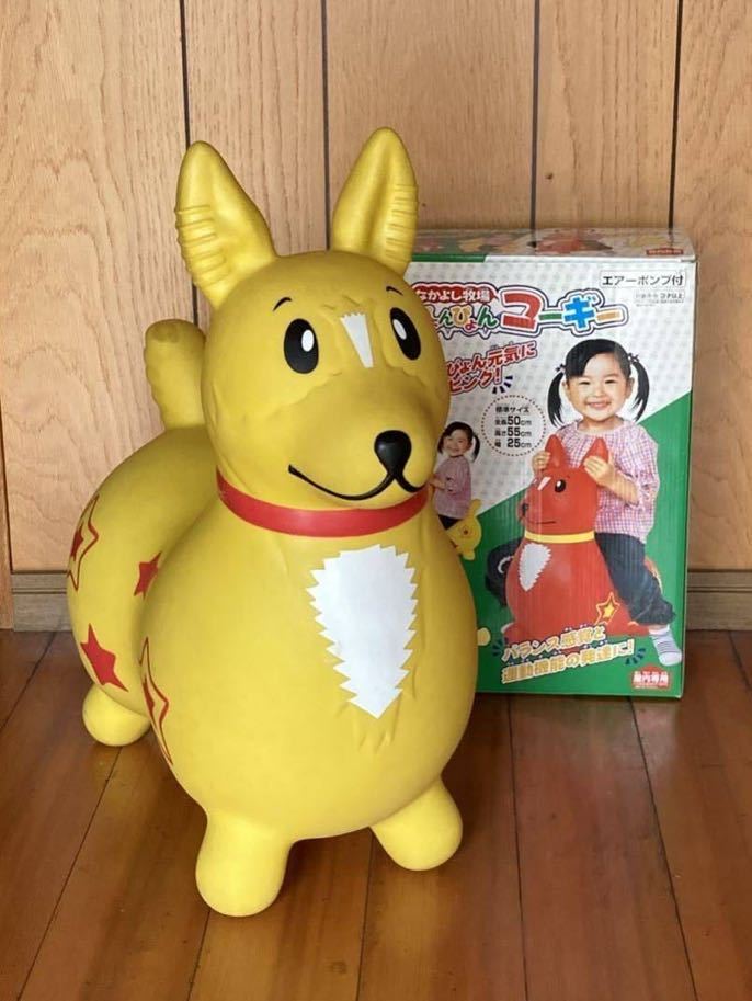  Nakayoshi ranch ...... Corgi ( yellow )roti manner dog vehicle toy for riding. . toy interior .. Chan used rare former times 