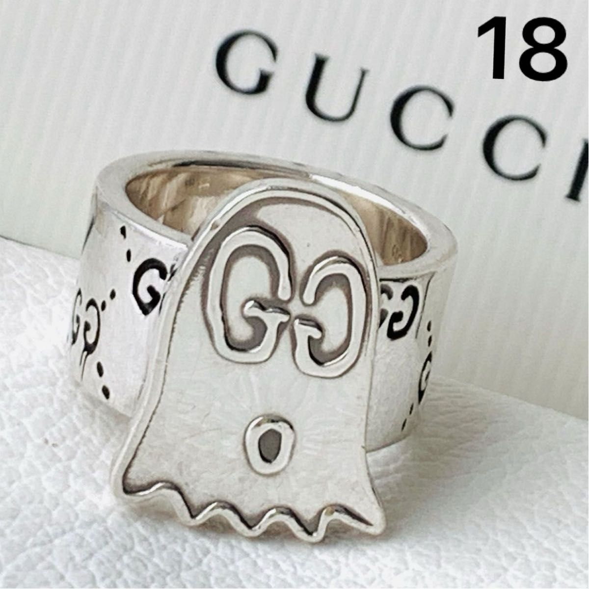 GUCCI グッチ ゴースト おばけ リング 指輪 18 17号相当 大きめ GUCCI グッチ ゴースト おばけ リング 指輪 18 17号相当 大きめ