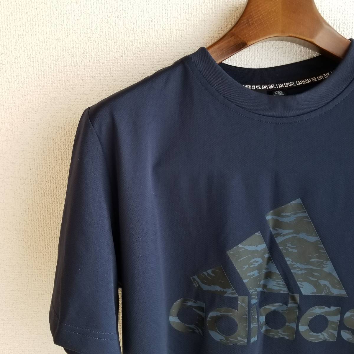 adidas AEROREADY アディダス エアロレディ Tシャツ トップス ブランドロゴ 半袖 速乾性 吸汗性 保温性 スポーツ ブラック サイズL AU73_画像1