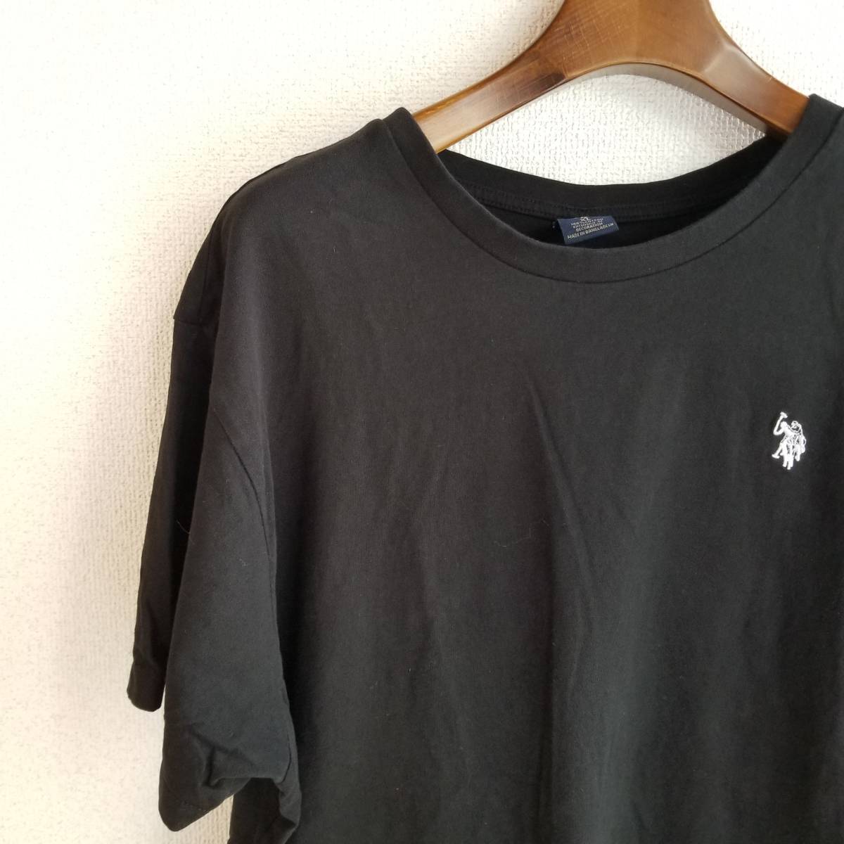 RALPH LAUREN ラルフ ローレン トップス Tシャツ 無地 ラウンドネック ロゴ 半袖 メンズ サイズXL 黒 Wmm6_画像1