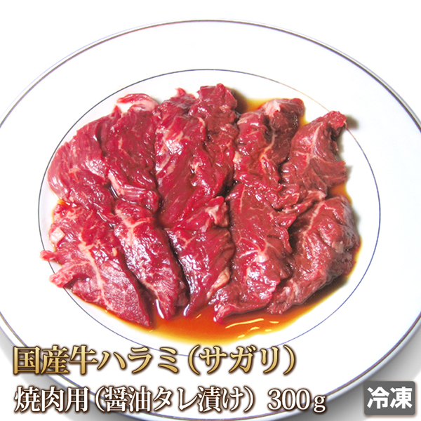 1円[1数]国産牛ハラミたれ漬け300gサガリ/4129業務訳あり焼肉/BBQ/焼肉/ホルモン/希少/小分/人気部位/_画像1