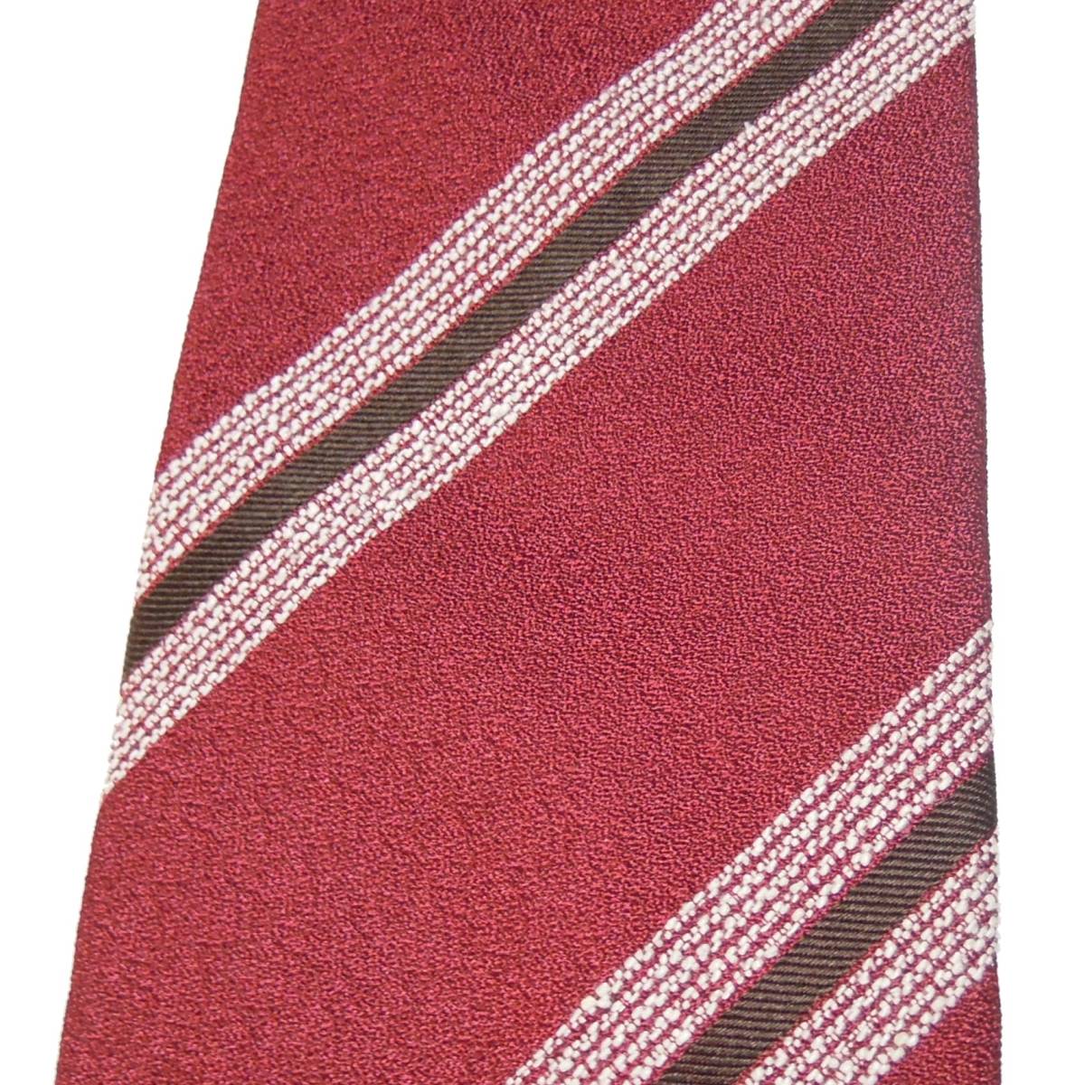  новый товар обычная цена 21,600 иен Stefanobigi / стерео fanobiji шелк полоса галстук -тактный lasbrugo покупка темно-красный × белый × Brown Италия производства 