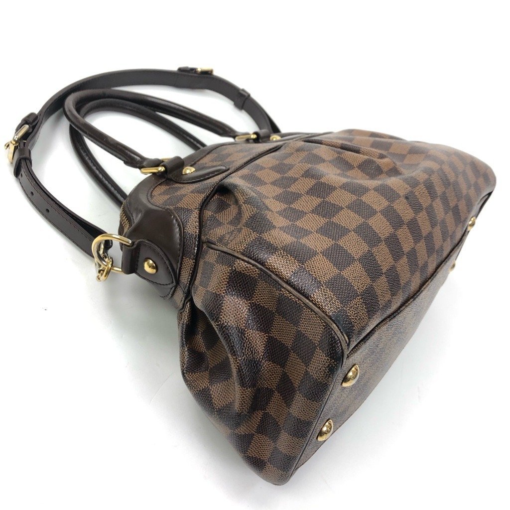 LOUIS VUITTON ルイヴィトン ダミエ トレヴィ PM N51997 2WAY ショルダー ハンドバッグ ボストン ダミエキャンバス エベヌ 正規品 最落無_画像4