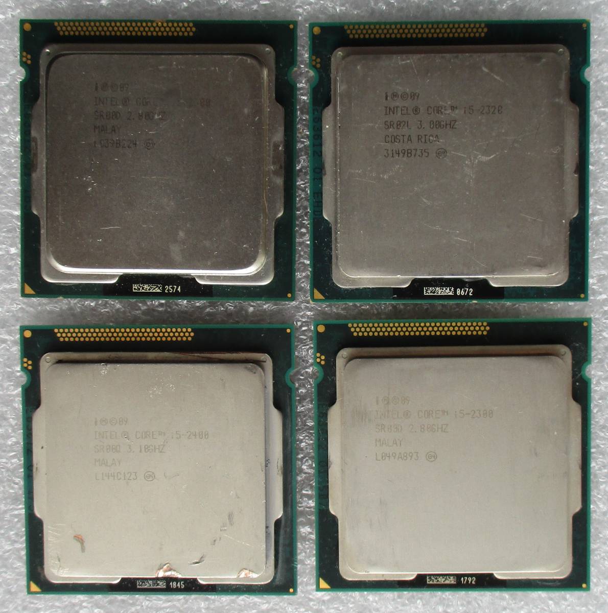 ４個セット　インテル Core i5-2400　1個・15-2300　2個・・15-2320　1個　FCLGA1155 （BIOS表示のみ確認済現状品）_画像1