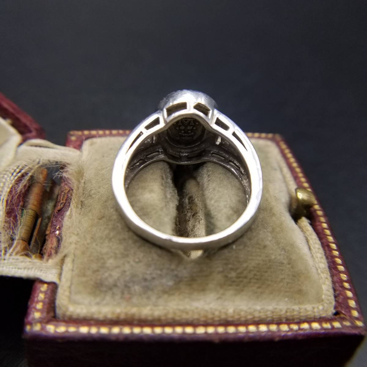 HMH.. Mali a woman god motif sig net me large 925 Vintage silver ring ring clear Stone import Y11-US