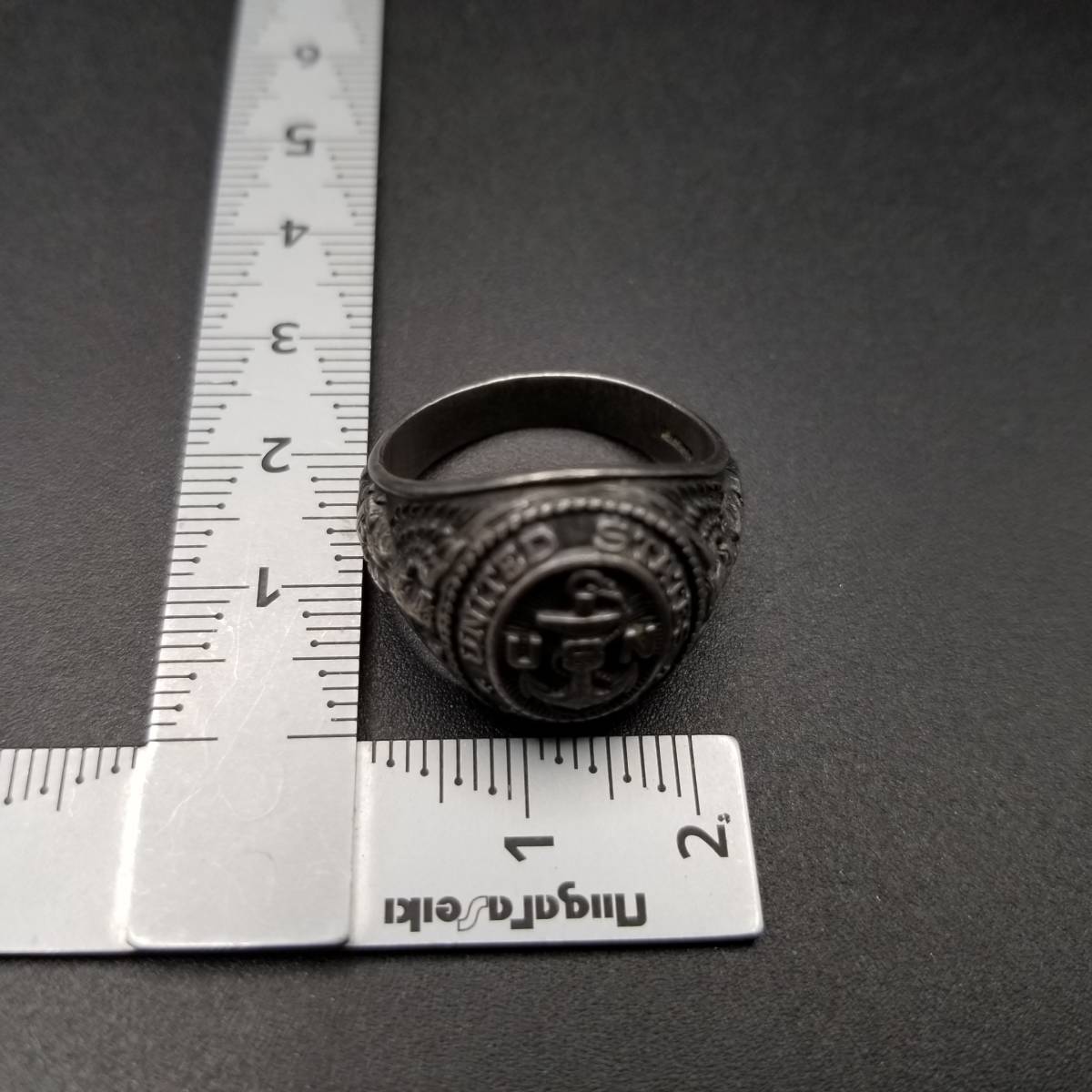 US Navy Vintage милитари sig сеть America военно-морской флот sterling серебряное кольцо 11.5g серебряный кольцо .. гравировка ARMY USA Y11-I