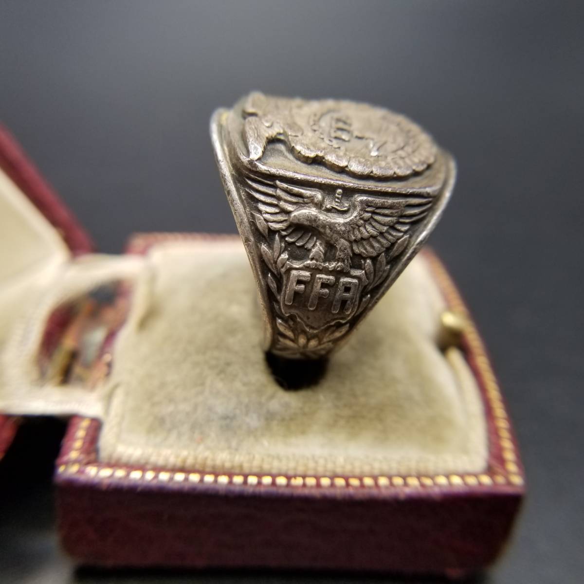 1960年代 BALFOUR社製 FFA農業大学 カレッジリング 925 シルバー 銀 指輪 重厚感 鷲 彫金 シグネット メンズジュエリー 重厚感 Y12-G_画像3