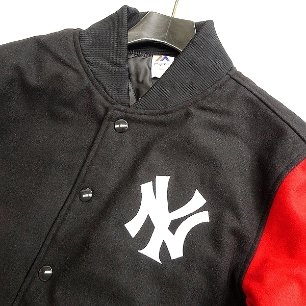 MAJESTIC マジェスティック 新品 定1.7万 New York Yankees ウール混 メルトン スタジャン ジャケット MM23-NY-8F15 RD L ▲027▼kkf1877c_画像3