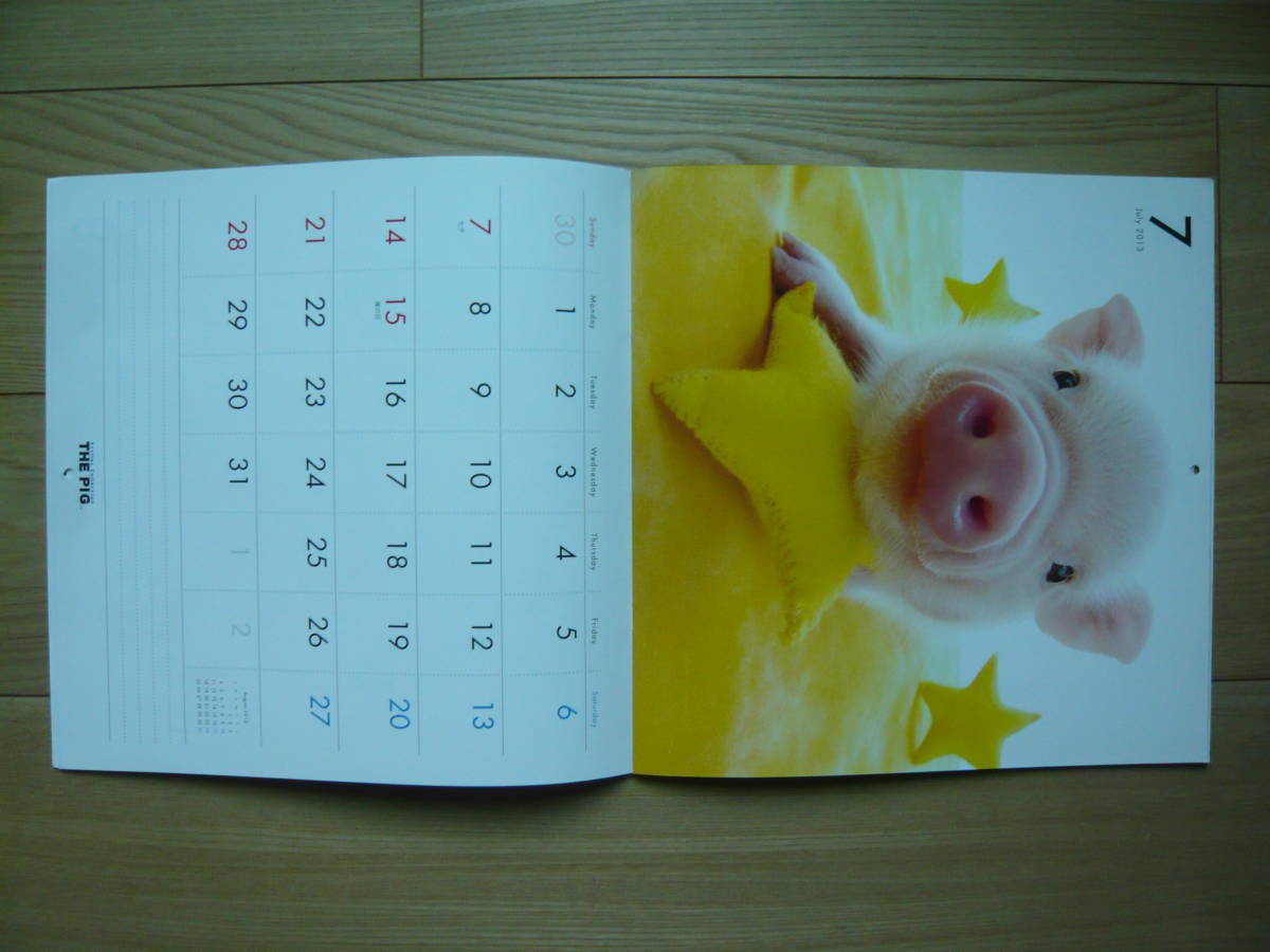 かわいいブタちゃんたち　Ａrtlist Ｃｏｌｌｅｃｔｉｏｎ THE ＰＩＧ 2013 ＣＯＬＯＲＳＣＡＲＥＮＤＥＲ　未使用オリジナルステッカー付　_画像7