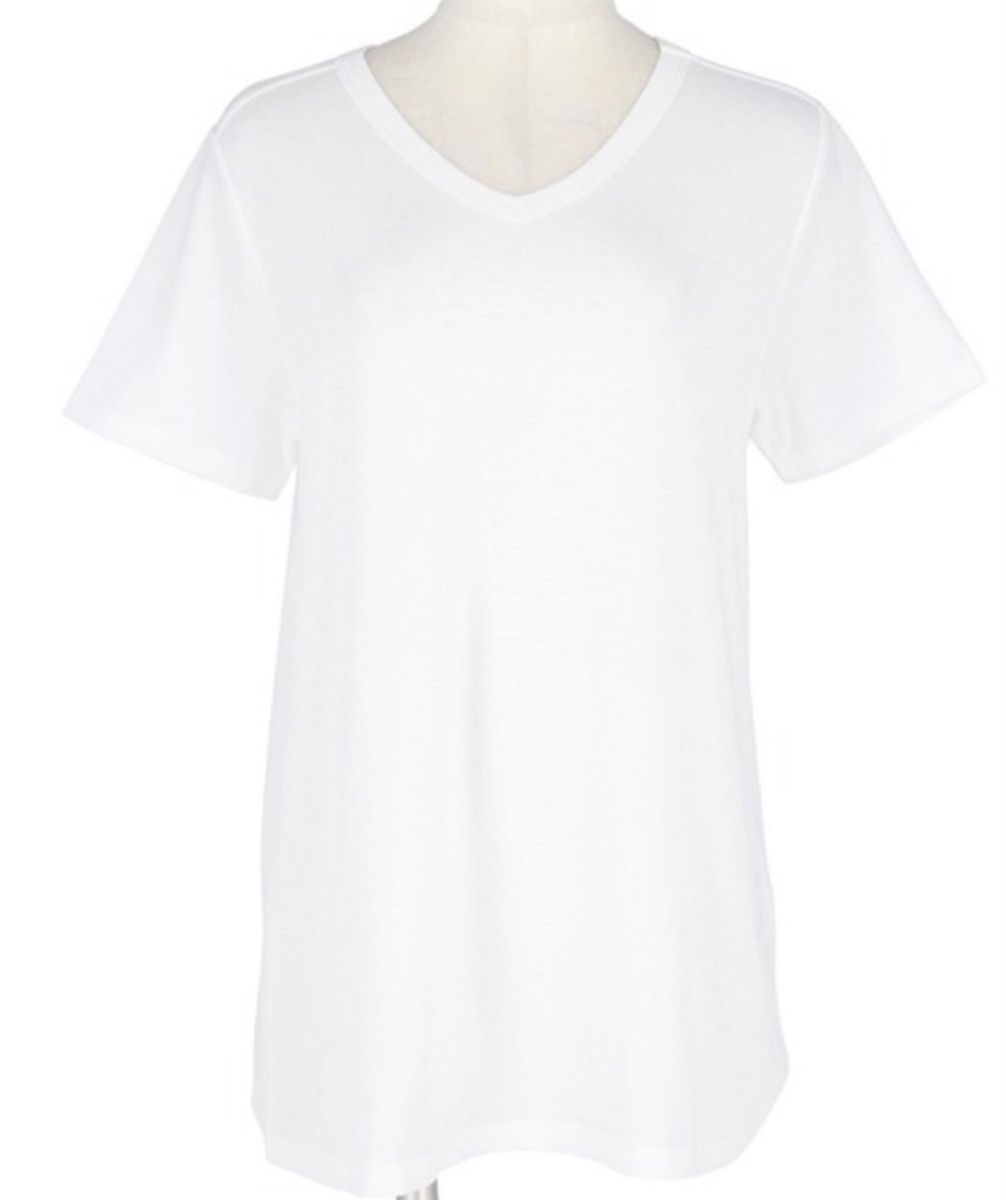 【新品】とろみ生地VネックTシャツ ホワイト Sサイズ【未使用】(色違い、ライトブルーも出品中です)