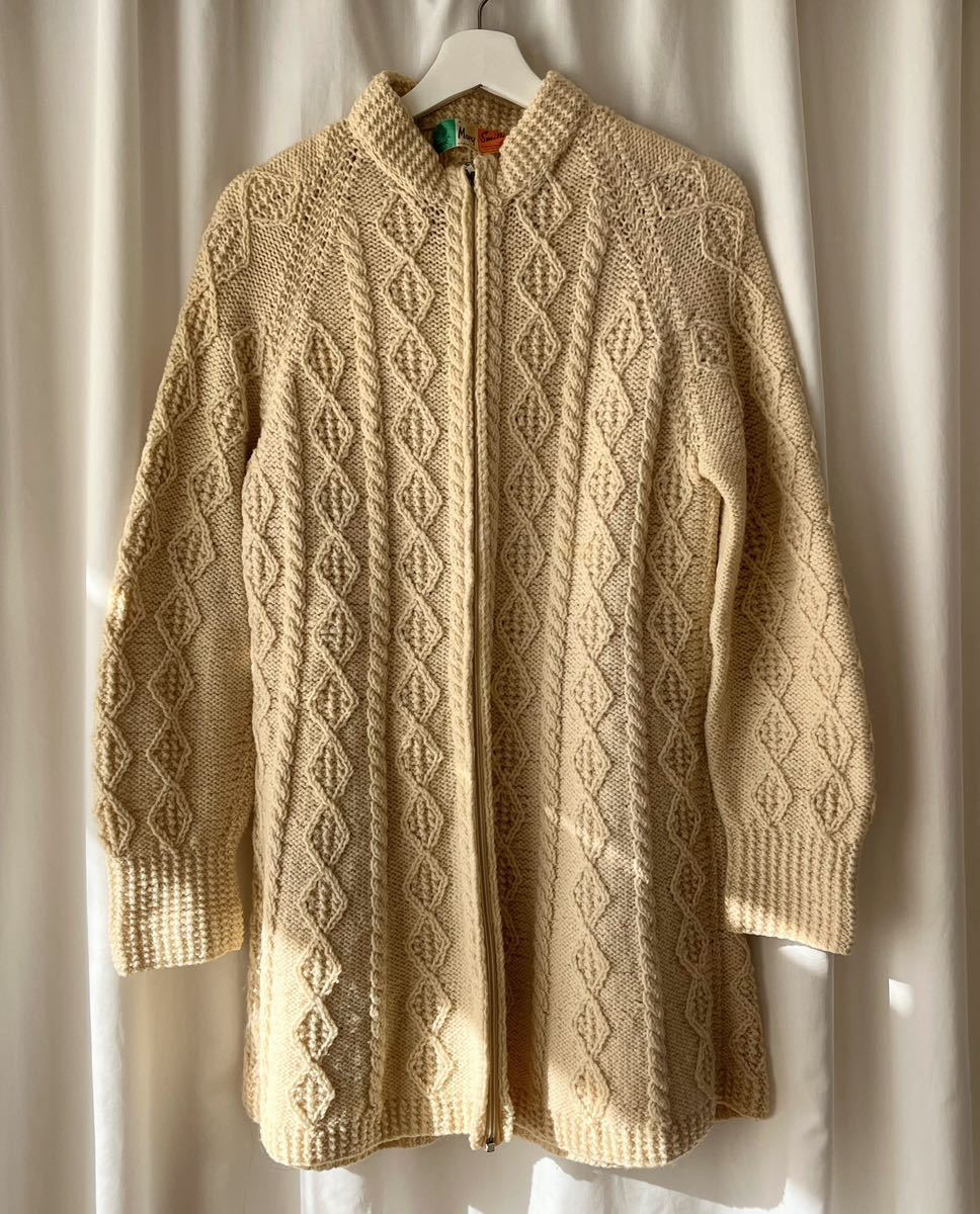 Vintage Mary Smith Pure Wool Knit Coat ヴィンテージ ウール ケーブルニット100% wool