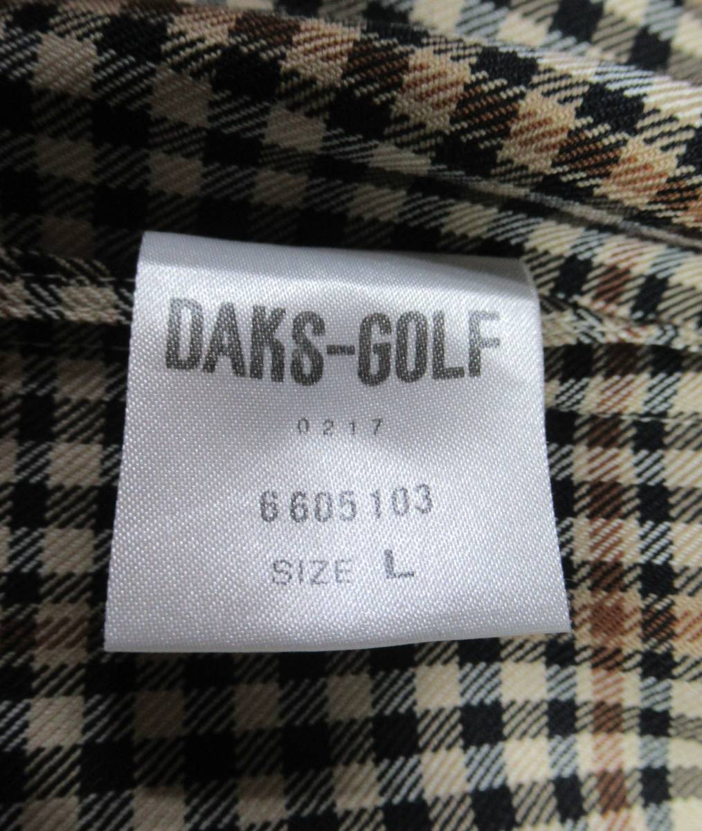 レトロ 美品★DAKS GOLF/ダックス ゴルフ/ダックスゴルフ◇シャツ 上質ウール アクションプリーツ チェック 三共生興ファッションサービス_画像7