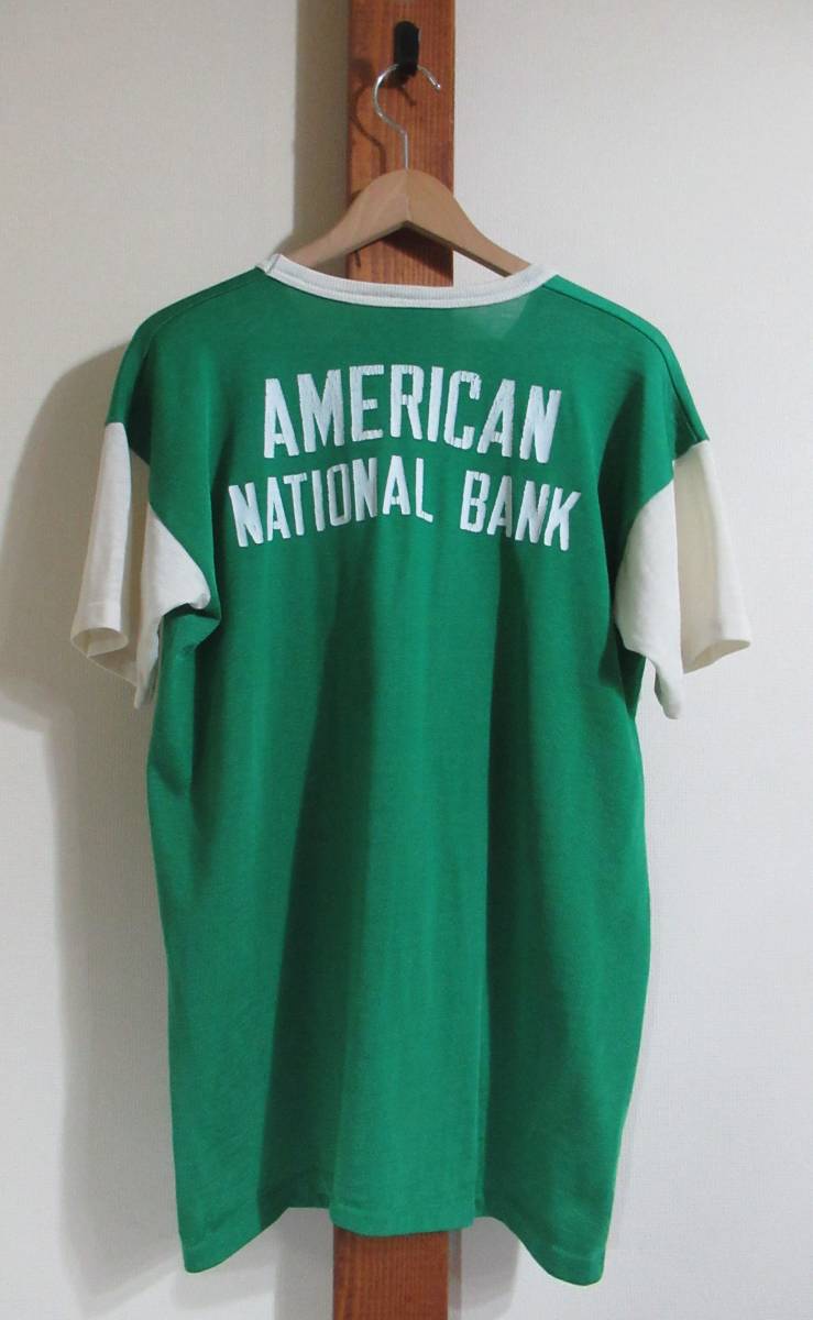 1960～70'S VINTAGE USA古着★MASON/メイソン◇Tシャツ ナイロン レーヨン系 トリム リンガー AMERICAN NATIONAL BANK_画像2