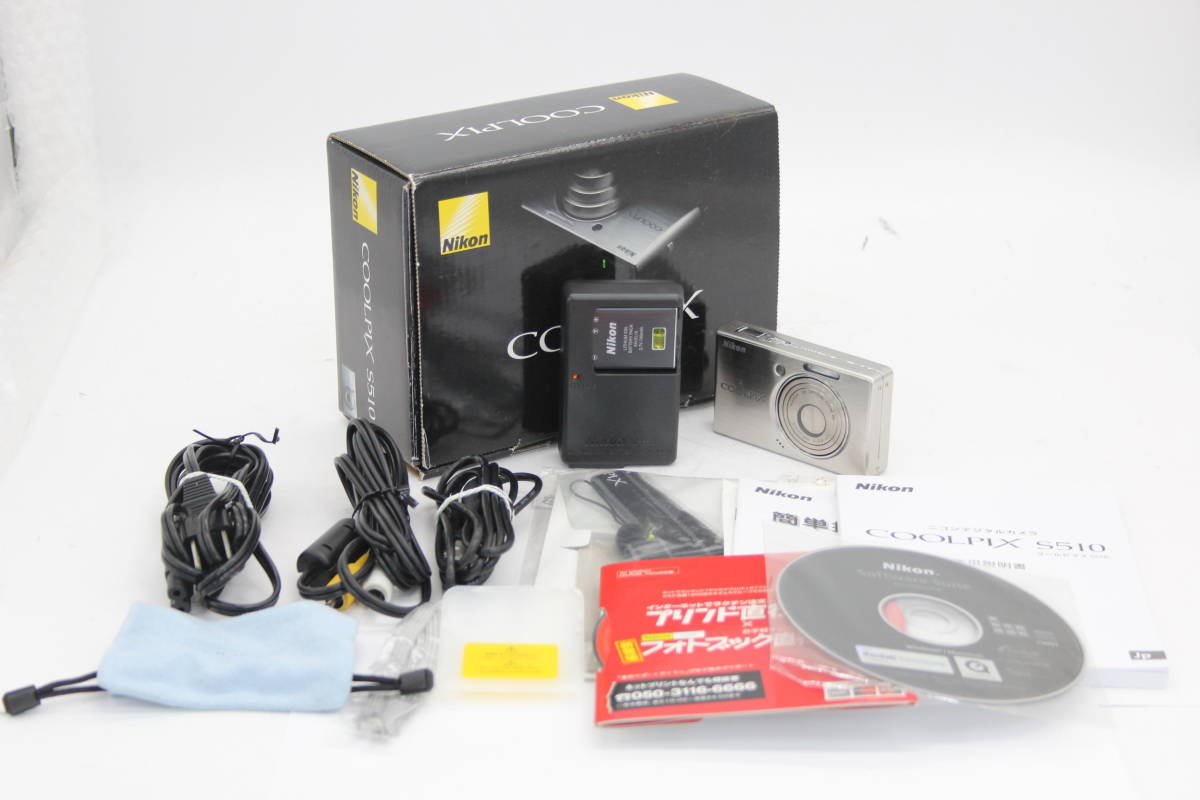 【返品保証】 【元箱付き】ニコン Nikon Coolpix S510 Nikkor 3x バッテリー チャージャー付き コンパクトデジタルカメラ s4697