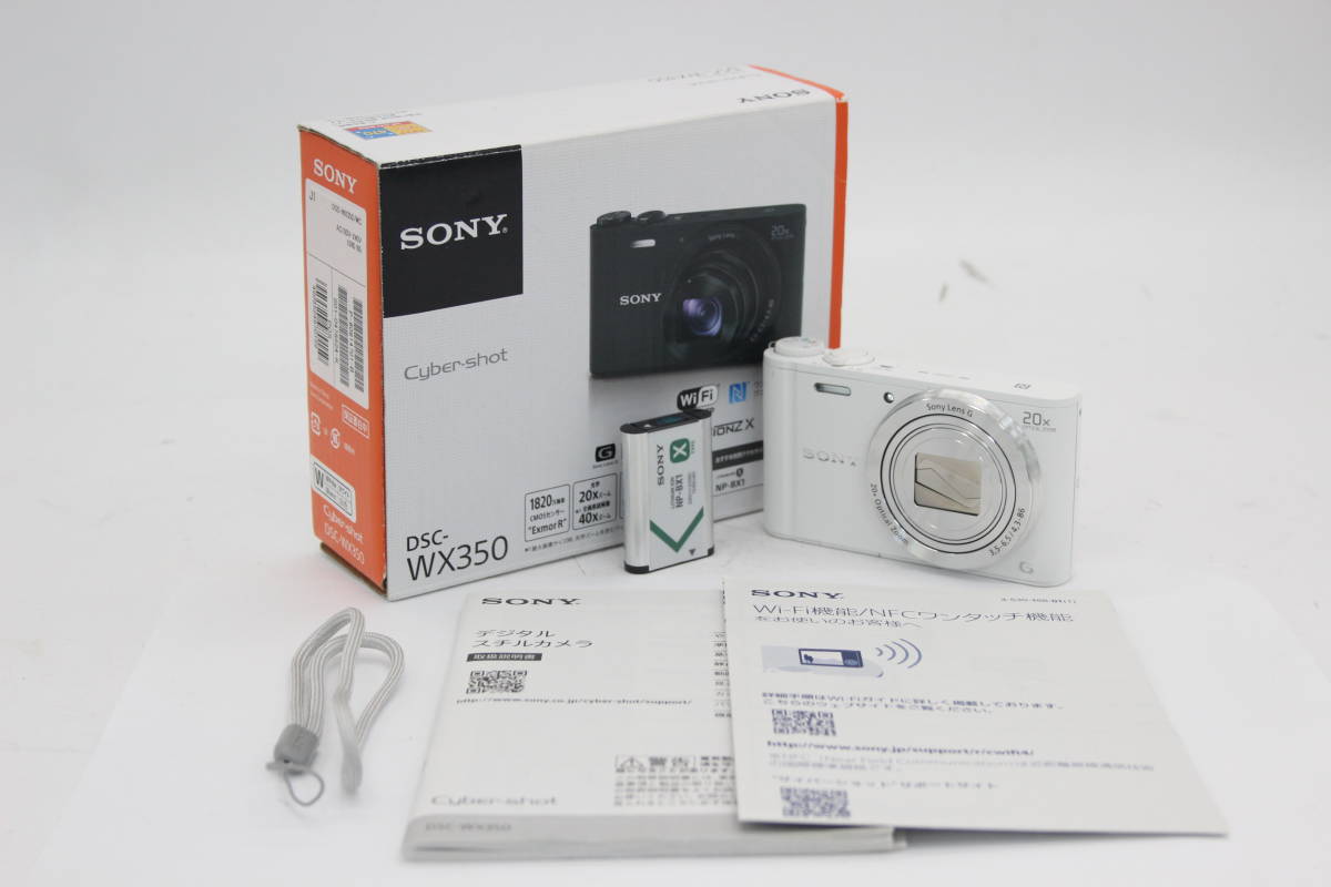 【返品保証】 【元箱付き】ソニー Sony Cyber-shot DSC-WX350 ホワイト 20x バッテリー付き コンパクトデジタルカメラ s4711_画像1