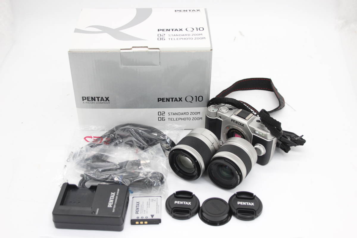 【返品保証】 【元箱付き】ペンタックス Pentax Q10 SR smc pentax 15-45mm F2.8 バッテリー付き 付属品多数 ミラーレス一眼 s4737