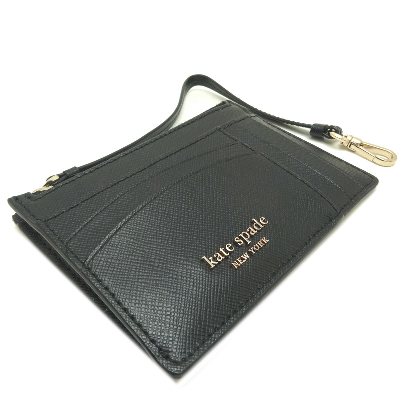 [. talent head office ]Kate Spade Kate Spade card-case attaching coin case 5183 pass case leather black lady's DH78419