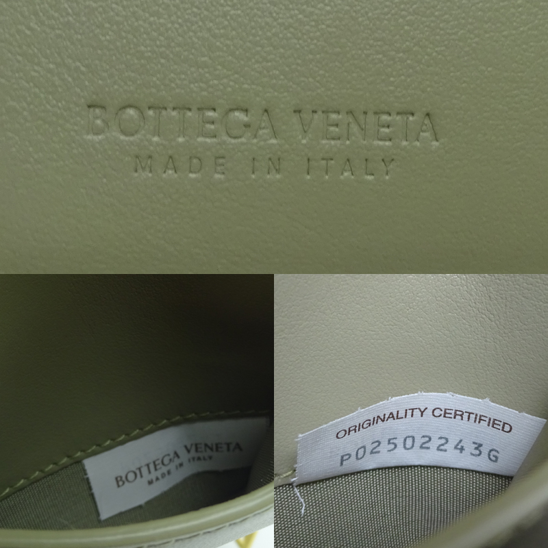 ［銀座店］BOTTEGA VENETA ボッテガヴェネタ マキシ 二つ折り財布 レザー モスグリーン レディース DH75909_画像6