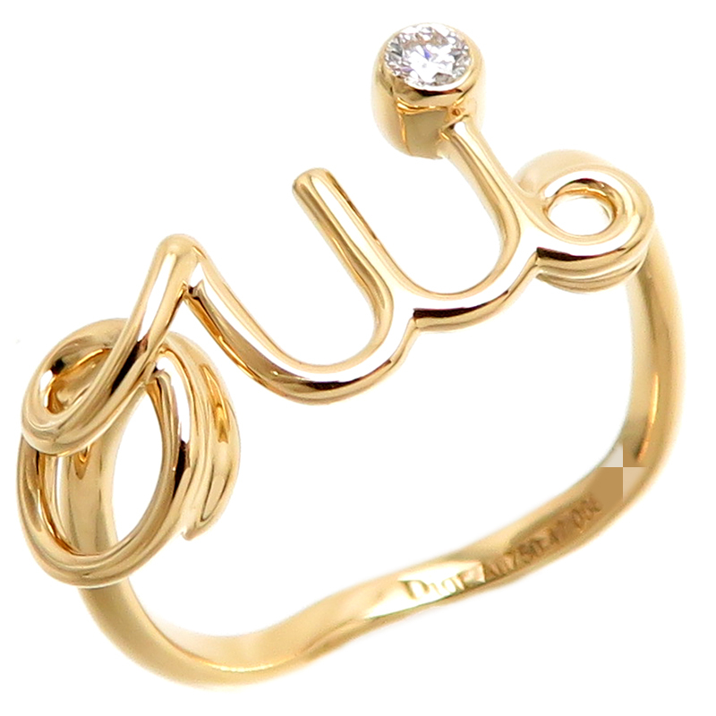 ［銀座店］Christian Dior クリスチャンディオール Joui95001 #47 750YG Oui ダイヤモンド リング・指輪 7号 DH77800