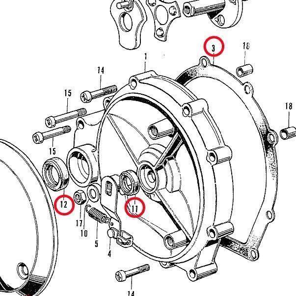 在庫あり 即納 CB750F-1 F-2 純正 クラッチカバー ガスケット オイルシール セット ホンダ F1 F2 Four 1 2 SOHC_画像2