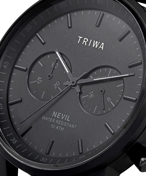 未使用 定価40,700円 TRIWA トリワ NIGHT NEVIL ナイト ネヴィル ネビル クロノグラフ 腕時計 42mm ブラック NEST127-CL010101P_画像7