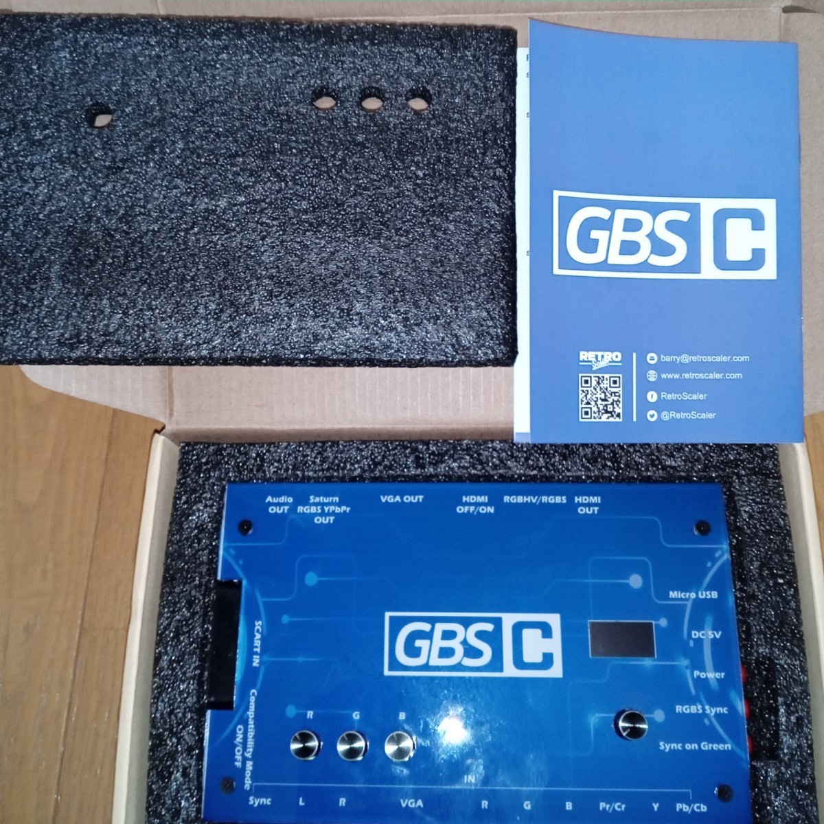 箱、説明書付き gbs control 技適取得済みESP-12Fに変更 RGB(SCART規格)&コンポーネントをHDMIに変換