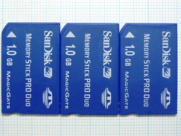 ★ Sandisk Memory Stick Pro Duo 1 ГБ 3 штуки ★ Доставка 63 иена ~