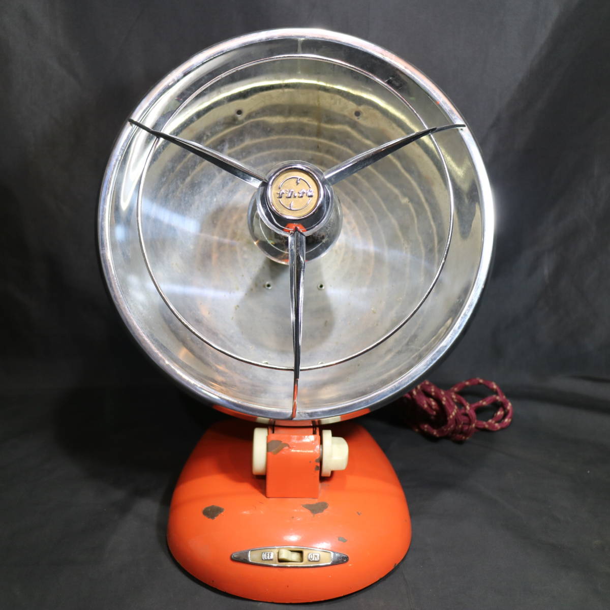 通電確認済み 当時もの ナショナル 反射ストーブ 丸型 オレンジ 松下電器 ヴィンテージ 電化製品 レトロ家電 シャビー 古物 中古の画像1