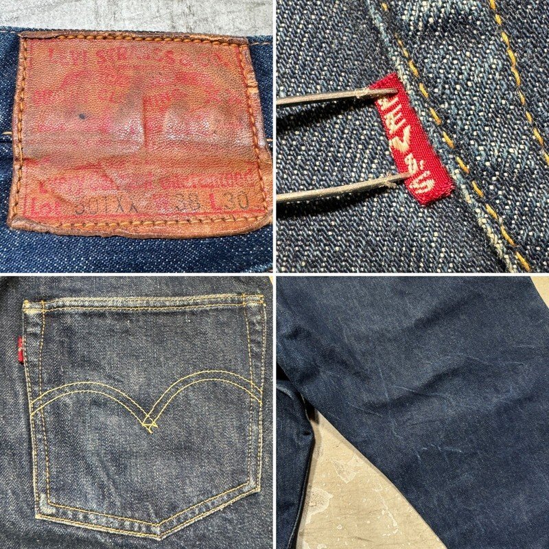 LEVI'S 【men2847H】 SPECIAL!! 50's リーバイス 501XX デニム 革パッチ 両面タブ移行期 センターセット 美品 濃紺 W36 AG_画像9